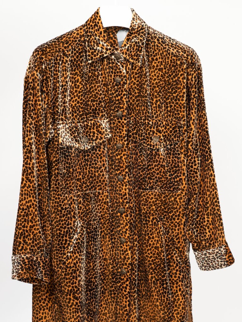 The Kooples Leopard Velvet Buttoned Tunic Shirt - Picture 4 of 12